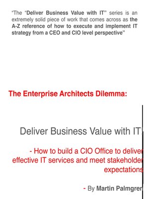 cover image of How to Build a CIO office to deliver effective IT Services and Meet Stakeholder Expectations